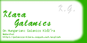 klara galanics business card